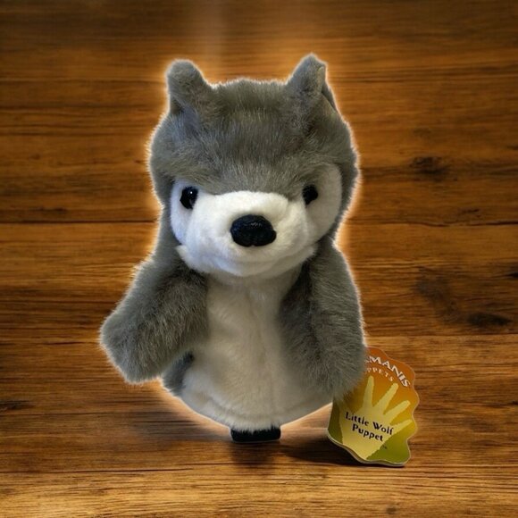 Folkmanis Little Wolf Gray Furry Hand Puppet 8" Plush Toy with Tags - Picture 1 of 11